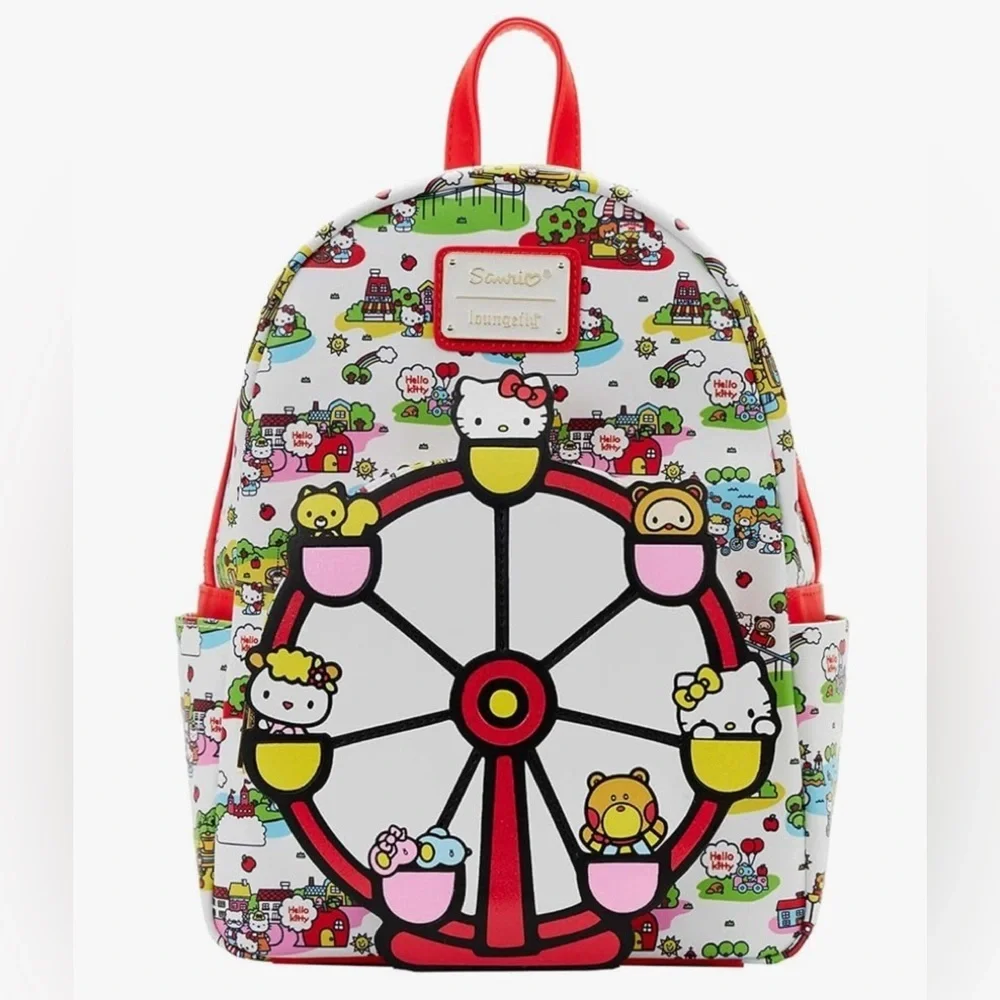NWT Loungefly Hello Kitty And Friends Carnival Mini Backpack White Red